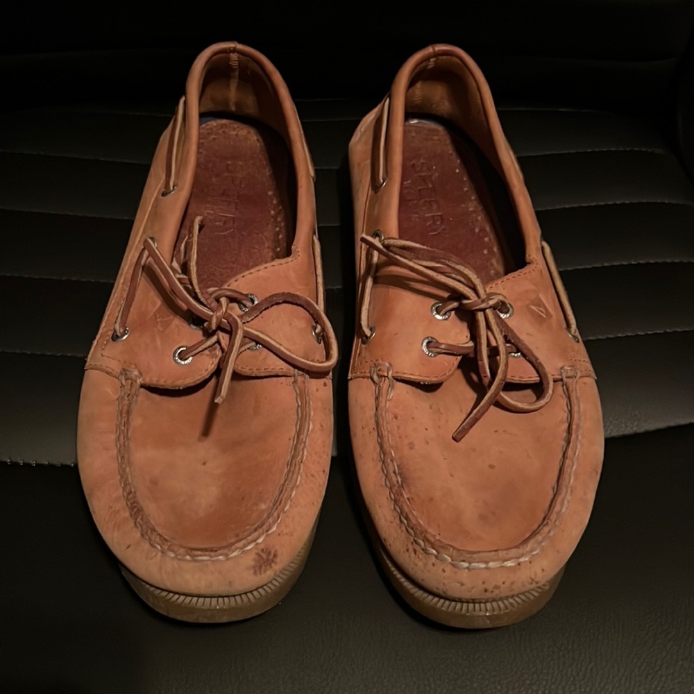 Sperry boat shoes with a little character but still in great shape.